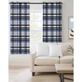 thumbnail image 3 of Blackout Curtains for Bedroom, Blue Black Plaid Room Darkening Window Drapes for Living Room, Farmhouse Blue Black Checkered Thermal Insulated Grommet Curtains, 42x45 inch, 2 Panels, 3 of 9