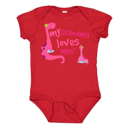 

Inktastic My Grandma Loves Me Girls Dinosaur Girls Baby Bodysuit