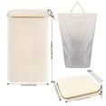 thumbnail image 3 of Cesta de lavandería de bambú para dormitorio con bolsa interior con tapa, caja de almacenamiento, cesto para ropa sucia, cesto para ropa grande para baño, 3 of 6