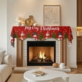 thumbnail image 5 of Eliaeconx Christmas Fireplace Scarf, Red and White Stripes with Snowman and Tree Design, Fireplace Cover, 79x20 Inches for Mantle Decoration and Indoor Home Use, 5 of 7