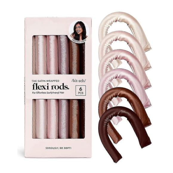Heatless Hair Curler For Long Hair | Satin Covered Heatless Hair Curlers | Flexi Rods For Heatless Curls For All Hair Types | Hair Curlers