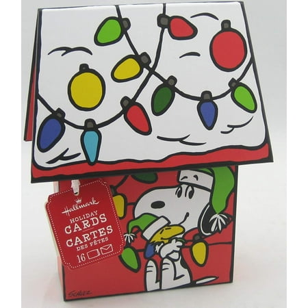 Hallmark Peanuts Snoopy 1st Place Ribbon Best Decorated Doghouse Christmas Cards 15 Count (Best Place To Print Christmas Cards)
