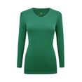 thumbnail image 1 of WOMENS LONG SLEEVE V-NECK T SHIRT WITH SUPER-SOFT STRETCH FABRIC, 1 of 3