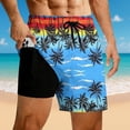 thumbnail image 1 of Mens Beach Style Swim Trunks with Double Layer Design for Everyday Leisure and Hawaii Beach Adventures, 1 of 4
