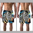 thumbnail image 3 of luoweisi Men's Beach Shorts Quick Dry Swim Trunks with Mesh Lining Zebra L, 3 of 5