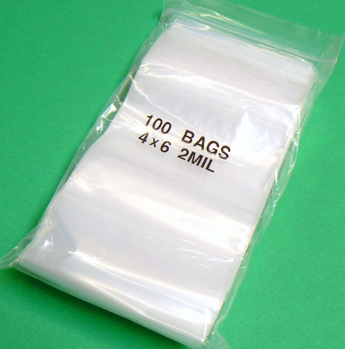 Zipper with White Block 2 Mil 2" x 3" Clear Plastic Bags 2000 Pieces 