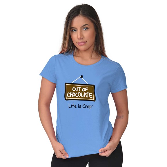 Out Of Chocolate Funny Ironic Novelty Women's T Shirt Ladies Tee Brisco Brands S