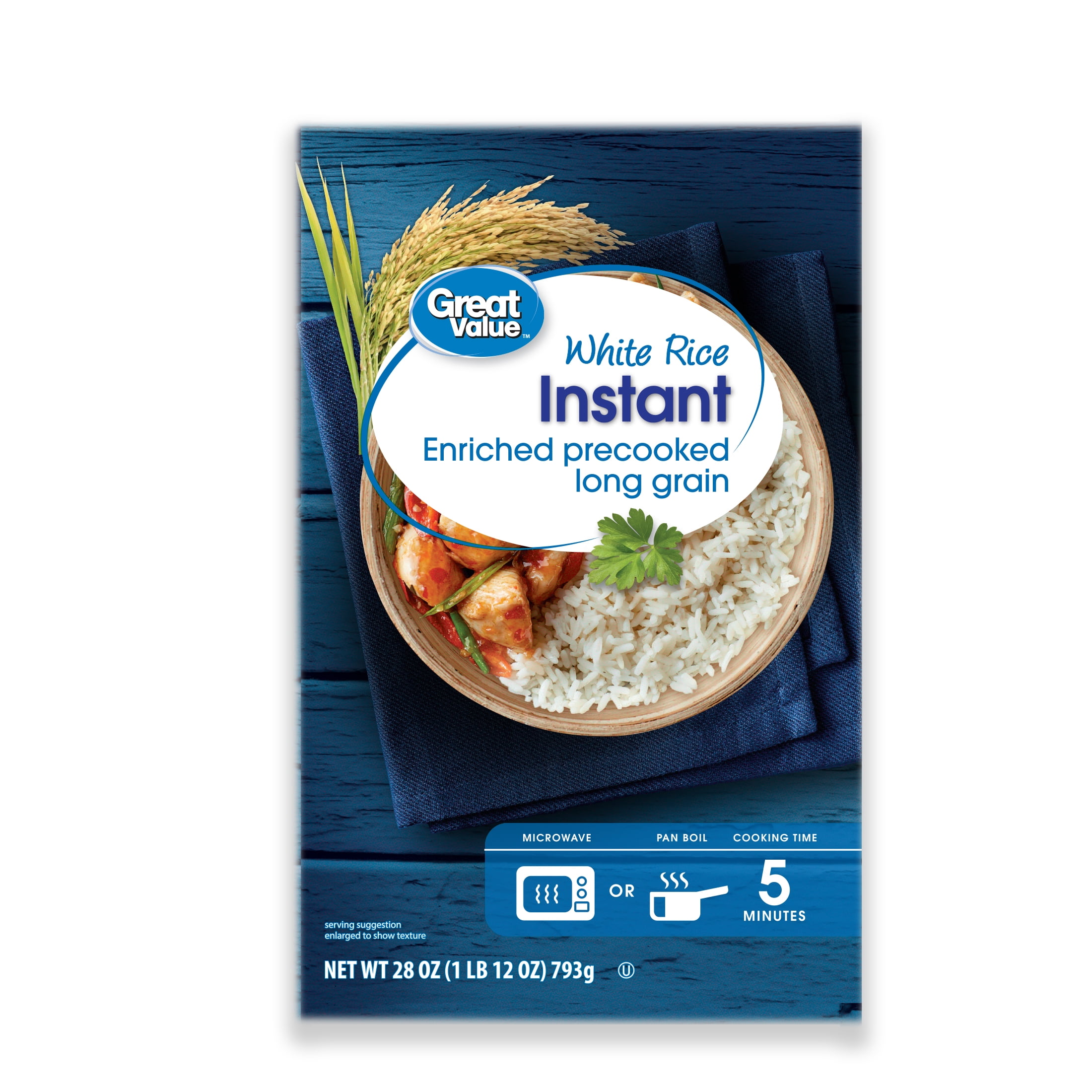 (12 pack) Great Value Instant White Rice, 28 oz
