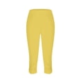 thumbnail image 4 of Yellow Womens Sweatpants Women's Fashionable and Casual High Waist Hollow Yoga Lightweight Comfortable Seven Point Pants Solid Color Soft Leggings Casual Pants Women, 4 of 5