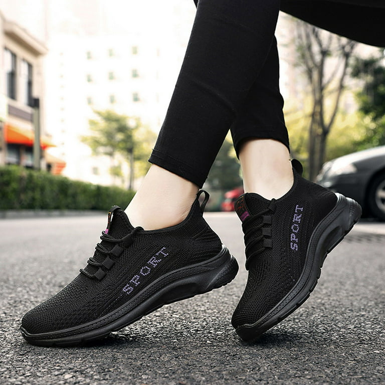 Quealent Women Shoes Women's Running Shoes Comfortable Fashion Non Slip  Blade Sneakers Work Tennis Walking Sport Shoes,Black 7 