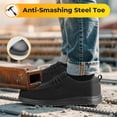 thumbnail image 5 of Fidabo Slip On Steel Toe Shoes Men Puncture Proof Indestructible Steel Toe Work Shoes Lounging Walking Sneakers Steel Toe Loafers, 5 of 6