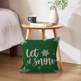 thumbnail image 2 of Winter Holiday Decor Throw Pillow Cover Set of 2 Farmhouse Christmas Decorations Snowflake/Let It Snow Winter Decorative Cushion Covers for Sofa/Couch/Porch (Green, 20"×20"), 2 of 6