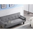 thumbnail image 6 of 72" Futon Sofa Bed,Upholstered Folding Futon Fabric Couch,Recliner Twin Size Futon Bed Removable Armrests,Modern Sofa for Compact Living Space,Apartment,Gray, 6 of 11
