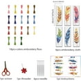 thumbnail image 2 of 6 Set Bookmark Cross Stitch Kits Stitch Bookmark Cross Stitch Kits with Instructions Feather Pattern Punch Needle Kit, 2 of 9