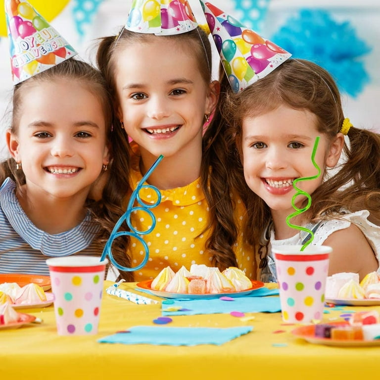 NOGIS Crazy Straws for Kids, 10 Pcs BPA Free & Reusable Silly
