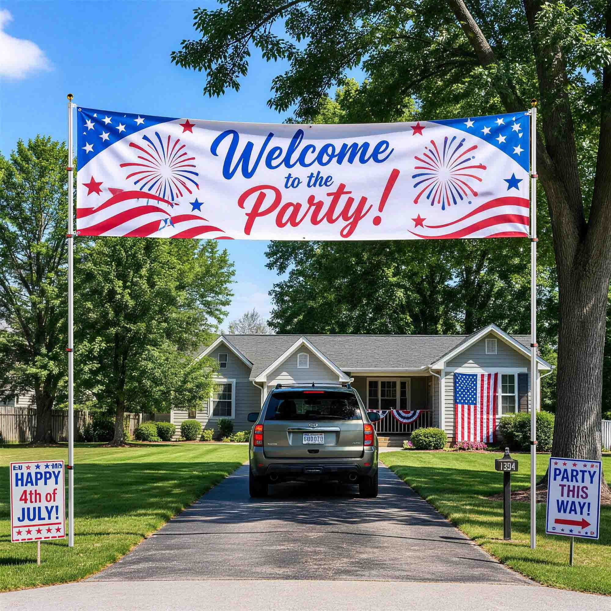 Yescom 2 Packs EZ GO 25ft Double Flag Poles for Outside House, Aluminum Telescoping Tangle-Free In Ground Flagpole Kit Fits for Front Yard
