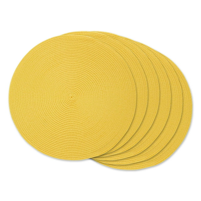 Juego de manteles individuales DII Classic, redondos, 38 cm, color amarillo (6 unidades)