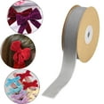 thumbnail image 1 of Cinta de terciopelo con carrete Cintas flocadas Cinta de floristería Rollo de cinta de terciopelo de una sola cara para envolver regalos Invitación de Gris, 1 of 8