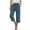 Navy, variant on 100% Cotton Womens Capri Pants Flat Front Elastic Waisted Pull-On Straight Leg Comfortable Hiking Pants With Pockets