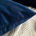 thumbnail image 3 of Pack of 2 Velvet Soft Soild Decorative Square Throw Pillow Covers Set Cushion Case for Sofa Bedroom Car 16 x 16 Inch 40 x 40 Cm Dark Blue, 3 of 5