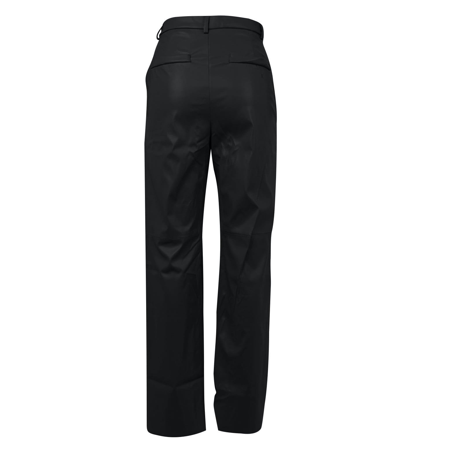 Miqool Women's Faux Leather Pants High Waisted Straight Wide Leg Stretchy Flared Leather Jeans Baggy Bell Bottom Trousers with Pockets