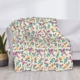 thumbnail image 3 of Honeii Cute Flower print throw blanket, crafted from cozy cotton flannel, offers versatile home decor as a bedding suitable for all seasons.-50"x40", 3 of 6