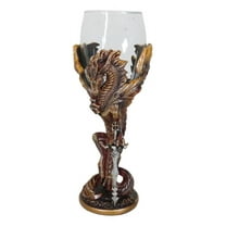 Fantasy Netherworld Fire Dragon Flame Blade Sword Glass Wine Goblet Chalice