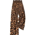thumbnail image 2 of Women'S Leopard Print Wide Leg Pants Elastic Waist Casual Loose Fit Trousers Fashion Lounge Yellow Leopard XL, 2 of 7
