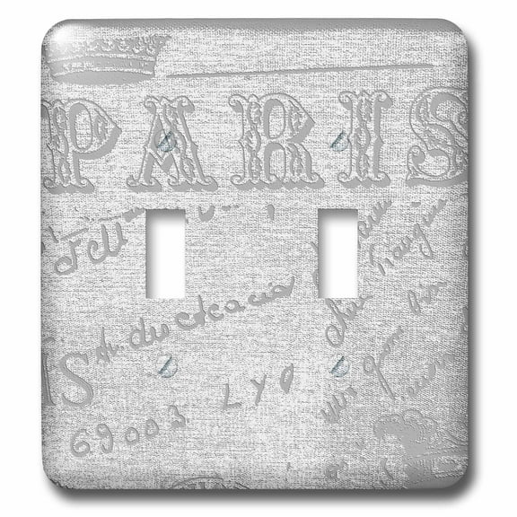 3dRose, Black and White Paris Text, double toggle switch