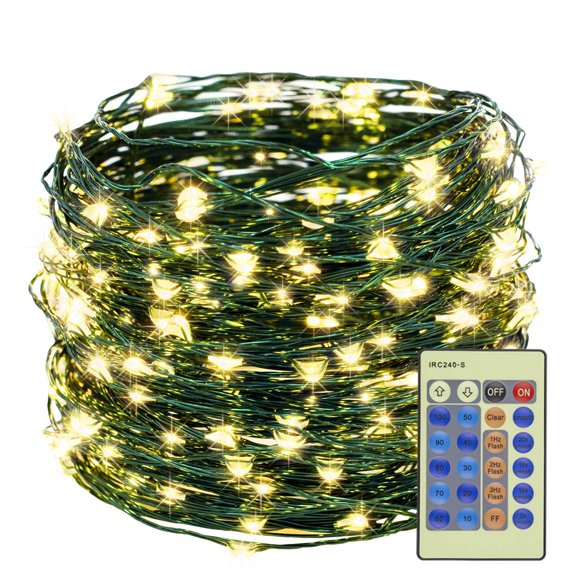 Control remoto String Lights Decute, 300 LED, 30 m, cable verde cálido