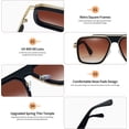 thumbnail image 5 of Gafas de sol de aviador cuadradas para mujer y hombre, gafas de sol de aviador retro, 5 of 5