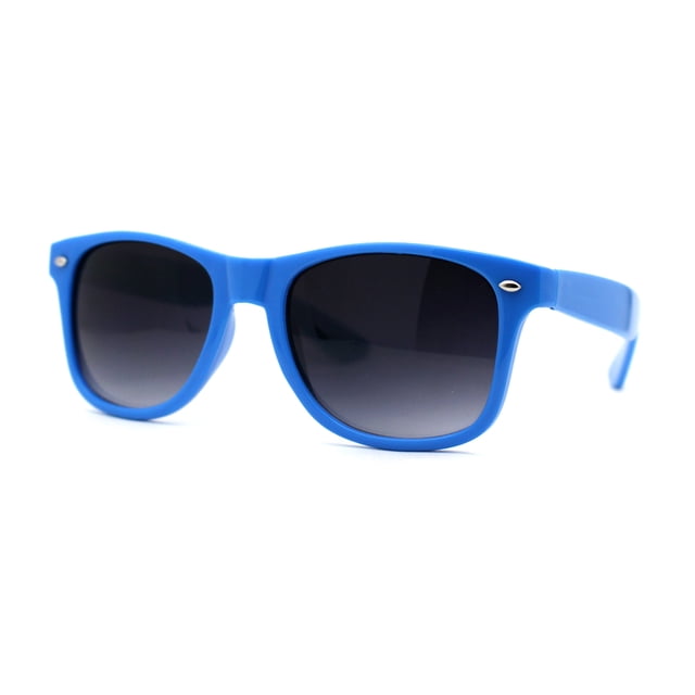 Classic Iconic Pop Color Horn Rim Sunglasses Blue Smoke