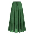 thumbnail image 5 of adviicd Women's Boho Skirt Flowy Flared Ruffle Tiered Long Maxi Skirts Going Out Outfits with Pockets Green, L, 5 of 5
