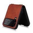thumbnail image 6 of SaniMore for Samsung Galaxy Z Flip 4 (6.7" 2022) Phone Case, Retro PU Leather + Crossbody Lanyard, Shockproof Anti-fall Slim, Durable Wear-resistant Folding Shell for Galaxy Z Flip 4, Brown, 6 of 8