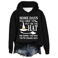 thumbnail image 1 of Halloween Oversized Letter Print Pullover Sweatshirt For Women Loose Fit Hooded Shirt, 1 of 4