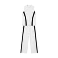 thumbnail image 4 of Maqroz 2 Piece Tracksuit for Women Sleeveless Mock Neck Crop Tops and High Waisted Straight Leg Pants with Side Stripes Athletic Workout Outfits for Running Yoga, 4 of 5