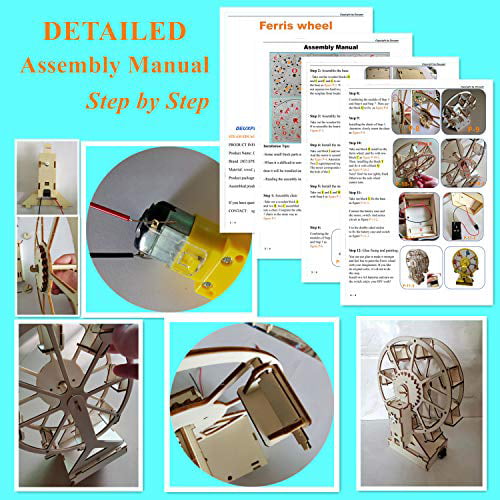 DEUXPER DIY Ferris Wheel Model Building Kit for Kids Teens and Adults STEM Ed... 
