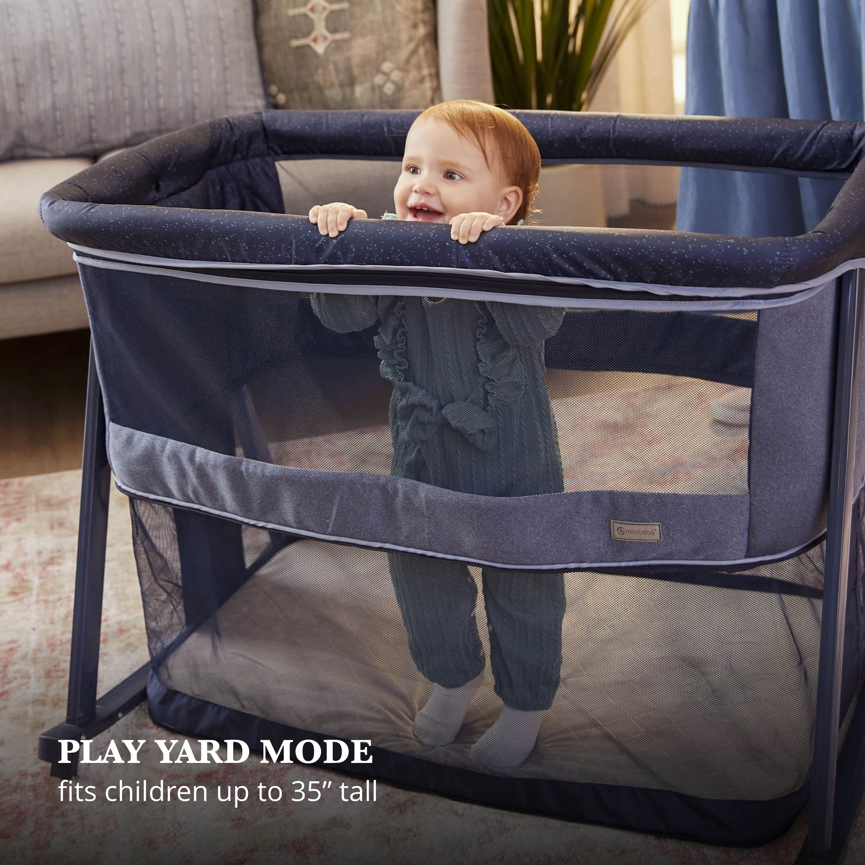 Monbebe Rocking Baby Bassinet to Playard, Astros, Infant