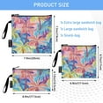 thumbnail image 3 of Haosy 3 Pack Reusable Ziploc Bags BPA Free Healthy Food Storage Bag Leakproof Sandwich Snack Freezer Bags Colorful Palm Tree, 3 of 7