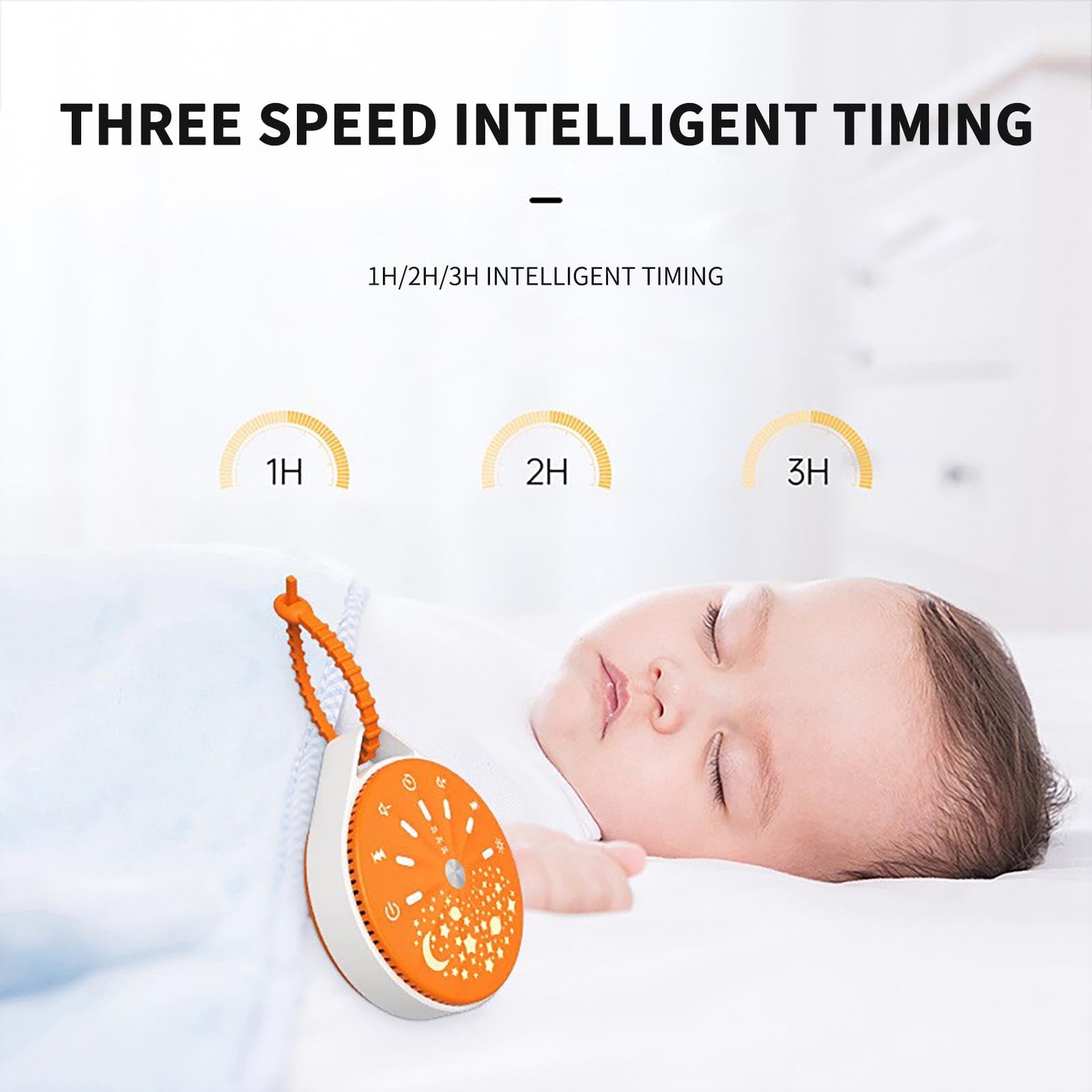 White Noise Machine Pacifier, LED Colorful Sky Night Light Soother Portable Sleep Aid, Rechargeable Travel Sound Machine with Lanyard for Stroller Crib
