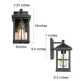 thumbnail image 6 of LNC Black Grid Outdoor Wall Lantern with Clear Glass Panels, Farmhouse Sconce, 10" H, 6 of 12
