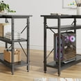 thumbnail image 5 of Bestier 55 inch Corner L Shaped Computer Desk with Storage Shelves Black, 5 of 9