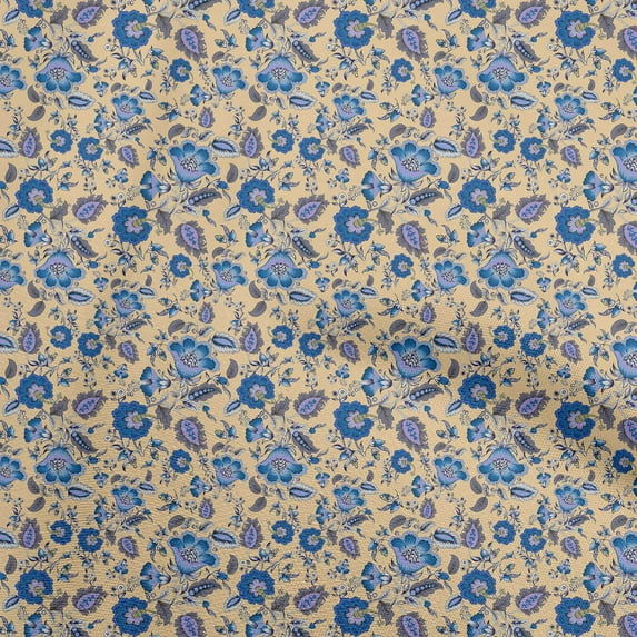 oneOone Cotton Jersey Light Brown Fabric Asian Suzani Dress Material Fabric Print Fabric By The Yard 58 Inch Wide