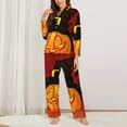 thumbnail image 2 of Lsque Halloween Pumpkin Pattern Long Sleeve Pajama Set for Women - Soft 2-Piece Sleepwear and Loungewear Set with Pockets, Comfy Nightwear-XX-Large, 2 of 7