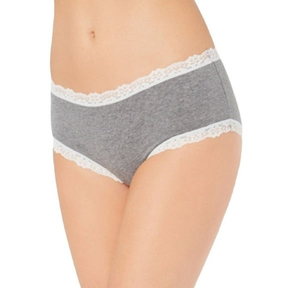 Jenni Women’s Lace Trim Hipster Underwear, Gray, XXXL