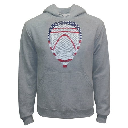 Zone Apparel Lacrosse Men’s American Flag Goalie Head Hoodie Sweatshirt-USA