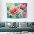 thumbnail image 5 of Watercolor Poppy Flower Tapestry, Vibrant Floral Wall Hanging for Bedroom, Living Room, 40x30in, 5 of 8