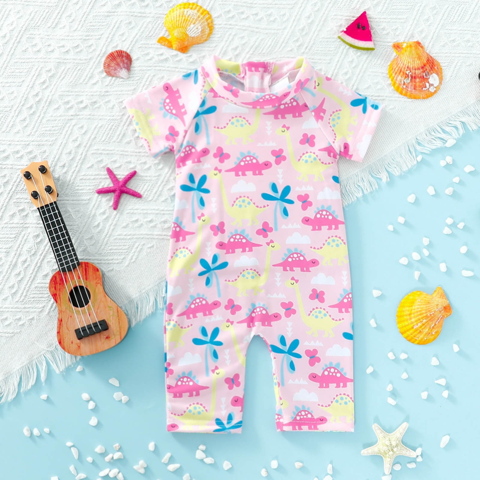 ズーページ XDZJLR Girls Bathing Suit Toddler Summer Boys Short Sleeve Cartoon
