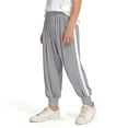 thumbnail image 5 of Boys Girls Ribbed Knit Pants Casual Pleated Elastic Waist Cinch Bottom Pant Lightweight Comfy Loose Summer Color Block Trouser 0-10 Years, 5 of 6