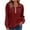 Red2#, variant on Caywon Women's Sweater Solid Color Turn-Down Collar Loose Long Sleeve Sweater Top Cozy Design Loose Fit Suitable for Daily Wear Weekend
